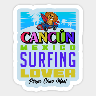 surf cancun chac mool beach Sticker